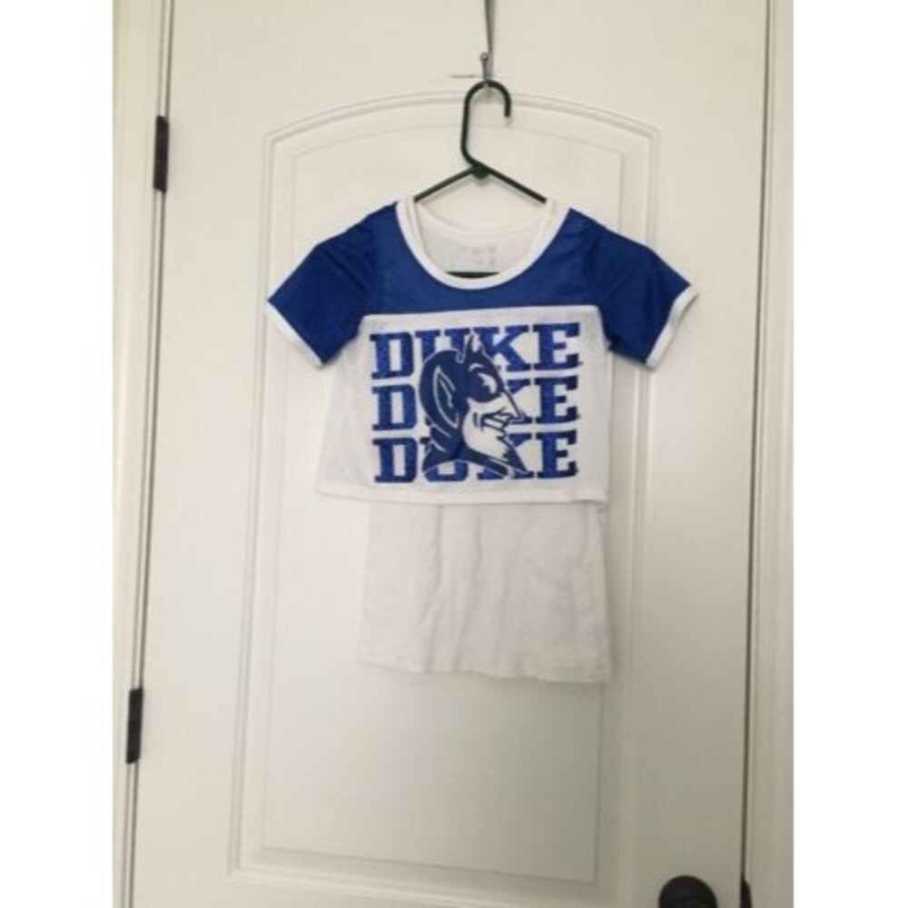 5th & Ocean Girls Duke Blue Devils Jersey Shirt w Attached Tank Top Size 12